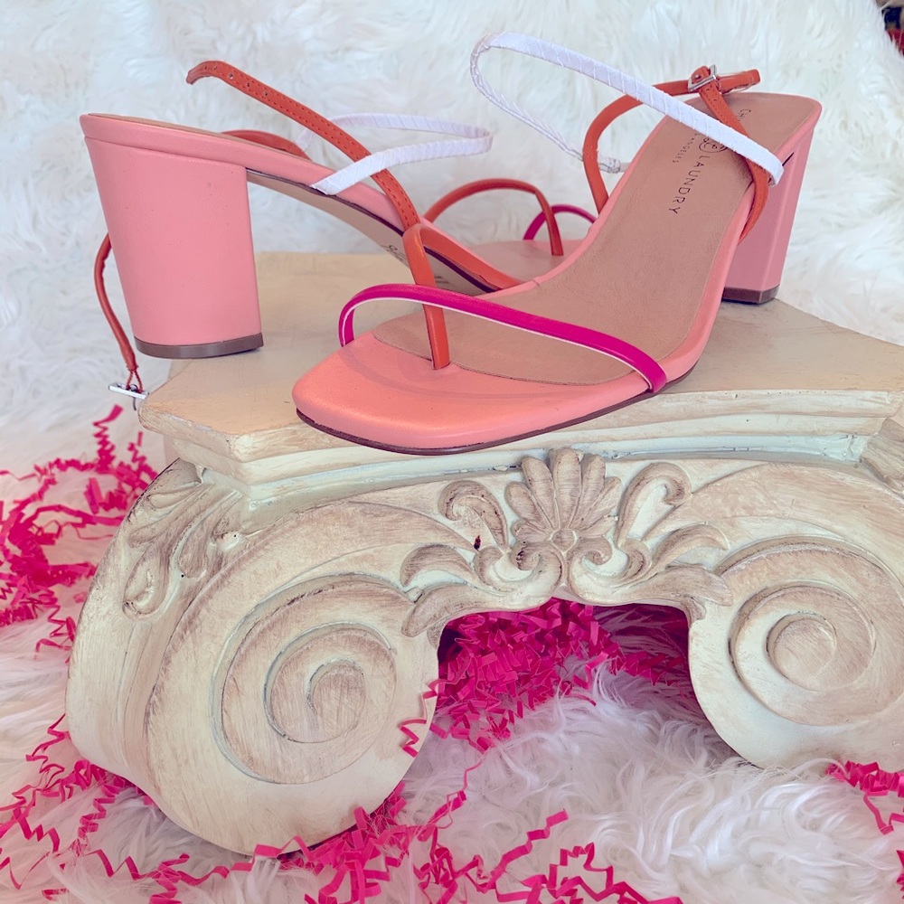 Chinese Laundry Sandals (pink-orange-white)